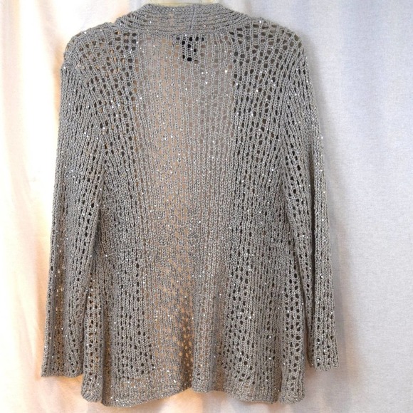 Grace Elements  - knitted Gray & Silver cardigan women's size XL - Picture 4 of 4